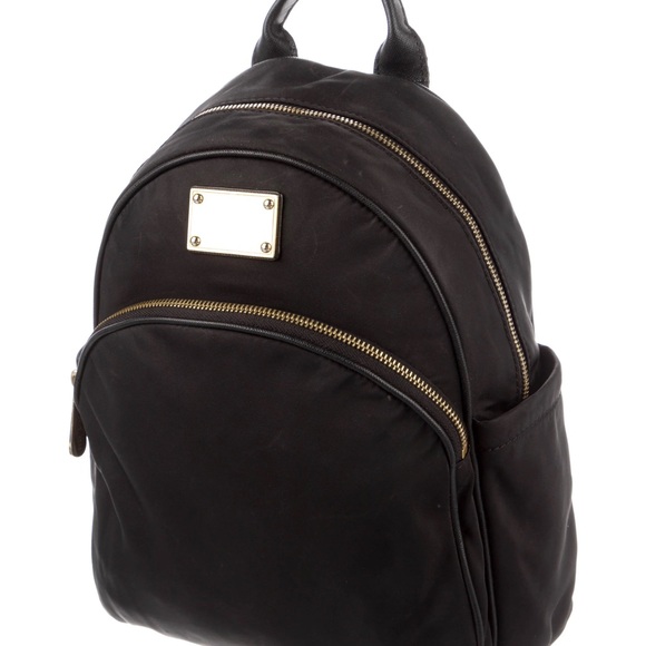 Michael Kors Black  nylon Backpack with Gold Details main image 9